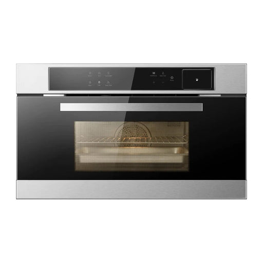 ROBAM 30-Inch Built-In Convection Wall Oven with Air Fry & Steam Cooking in Stainless Steel with Onyx Black Tempered Glass - CQ762