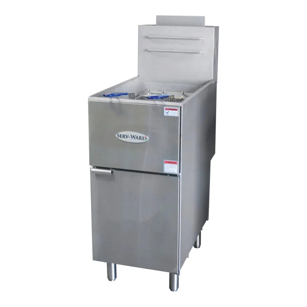 Serv-Ware SGF-40L 15.5” Stainless Steel 3 Tube Fryer LPG Gas, 30,000 BTU/H - SGF-40L