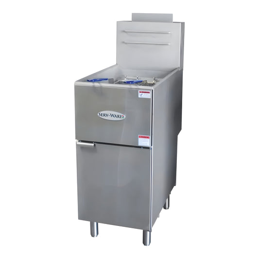 Serv-Ware SGF-40L 15.5” Stainless Steel 3 Tube Fryer LPG Gas, 30,000 BTU/H - SGF-40L
