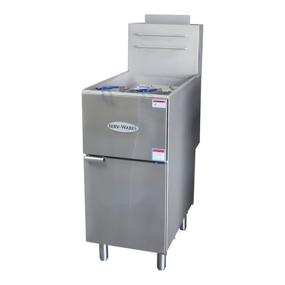 Serv-Ware SGF-40L 15.5” Stainless Steel 3 Tube Fryer LPG Gas, 30,000 BTU/H - SGF-40L