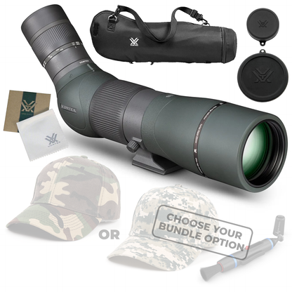 Vortex Optics Razor HD 22-48x65 (Angled) Spotting Scope with Free Hat and Wearable4U Bundle - RS-65A_Hat-CD_LCP