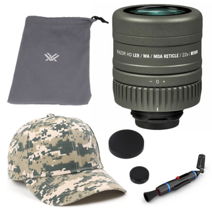 Vortex Optics Razor HD Reticle Eyepiece Ranging MOA with Free Hat and Lens Cleaning Pen Bundle