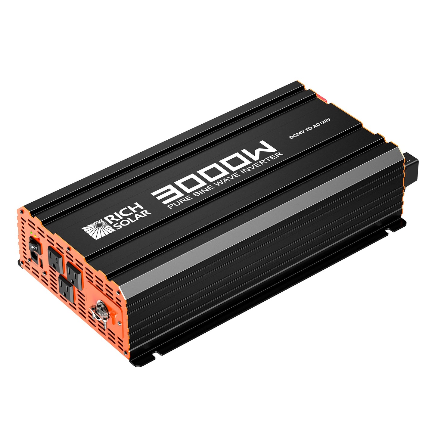 Rich Solar PURE MAX 3K | 3000 Watt (3kW) 24 Volt Industrial Pure Sine Wave Inverter | Premier 3000W 24V Off-Grid Inverter for RVs, Trailers, Campers, Vans, Trucks, Overlanders, Boats | #1 Ranked 24V Pure Sine Wave Inverter - RS-V3P24