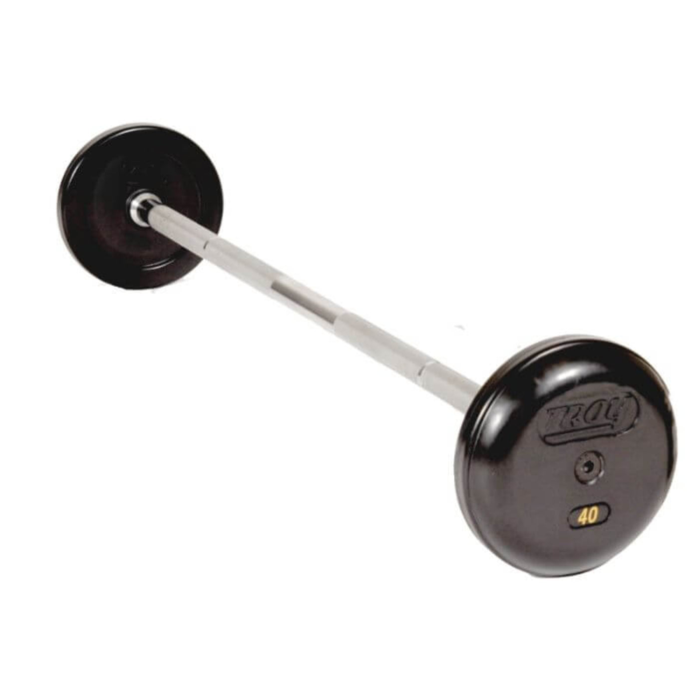 TROY RUFB-R Pro Style Straight Barbell - Rubber-Encased Plates - RUFB-020R