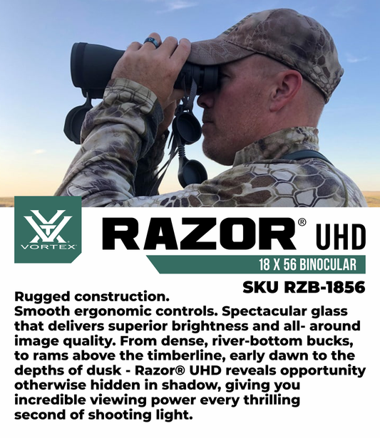 Vortex Optics Razor UHD 18x56 Waterproof Binocular (RZB-1856) - RZB-1856
