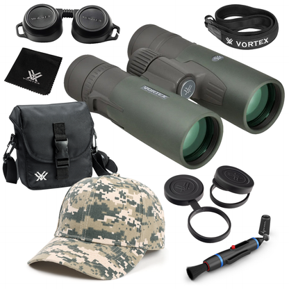 Vortex Optics Razor HD 10x42 Roof Prism Binocular RZB-2102 with Free Hat and Wearable4U Bundle - RZB-2102_Hat-CD_LCP