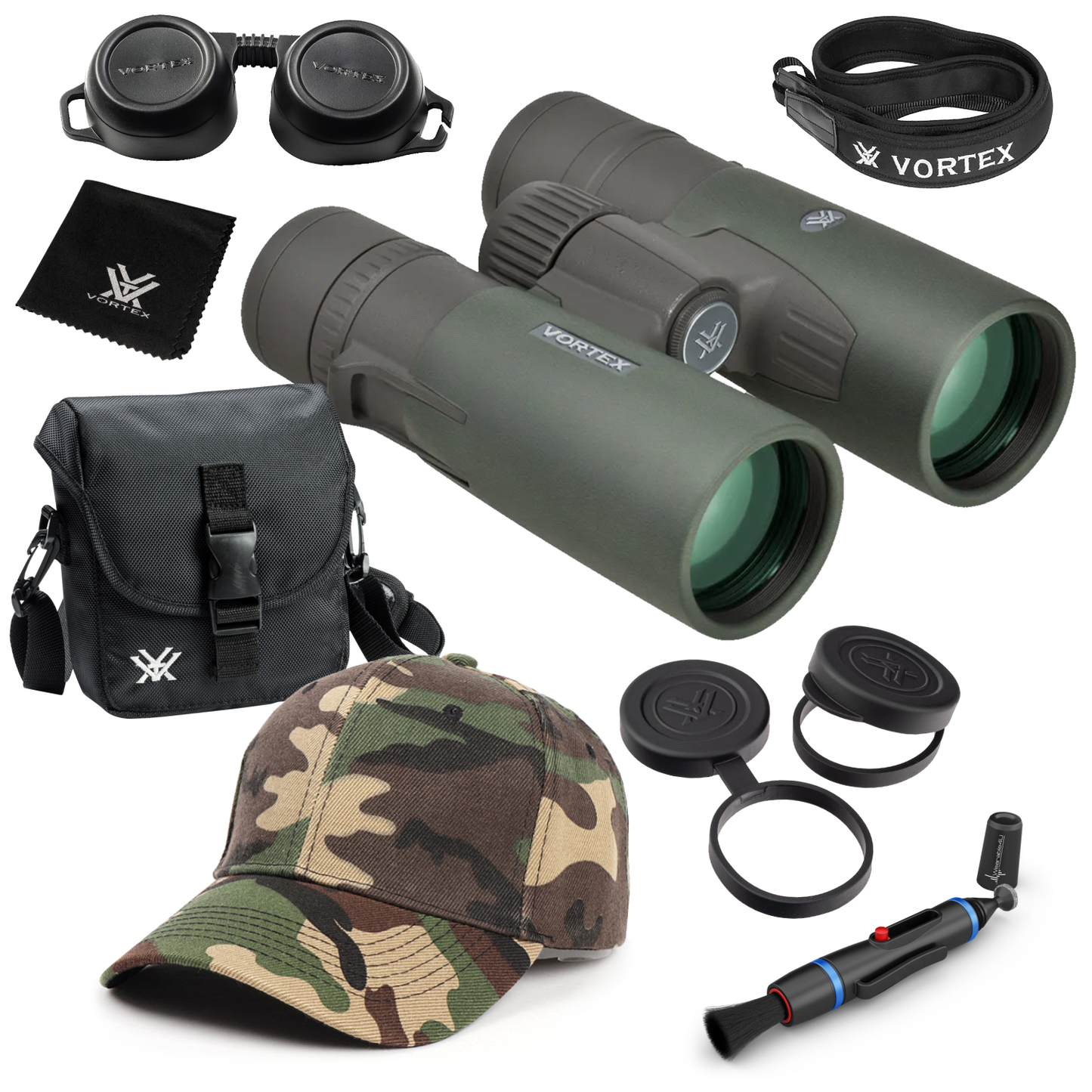 Vortex Optics Razor HD 10x42 Roof Prism Binocular RZB-2102 with Free Hat and Wearable4U Bundle - RZB-2102_Hat-CD_LCP