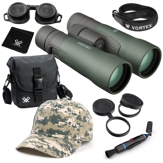 Vortex Optics Razor HD 10x50 Roof Prism Binocular RZB-2103 with Free Hat and Wearable4U Bundle - RZB-2103_Hat-CD_LCP