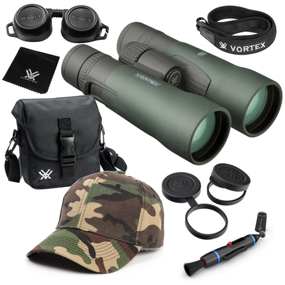 Vortex Optics Razor HD 10x50 Roof Prism Binocular RZB-2103 with Free Hat and Wearable4U Bundle - RZB-2103_Hat-CD_LCP