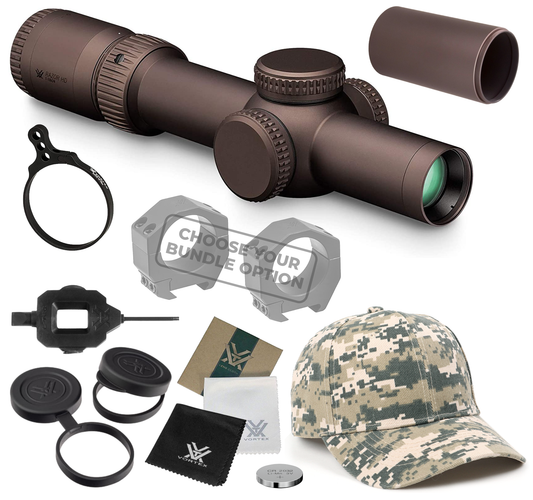 Vortex Optics Razor HD Gen III 1-10x24 FFP EBR-9 34mm Tube Riflescope with Mount and Hat Bundle Bundle - RZR-11002_Hat-CD