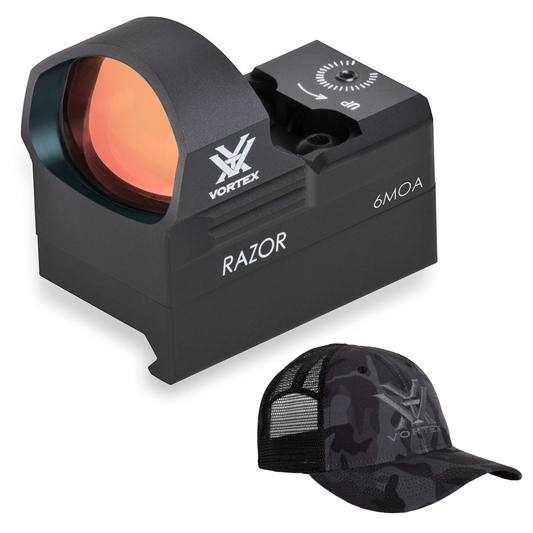 Vortex Optics Razor Red Dot Sight 6 MOA Dot with Vortex Optics Free Hat, Black Camo Bundle - RZR-2003_121-53-BCA