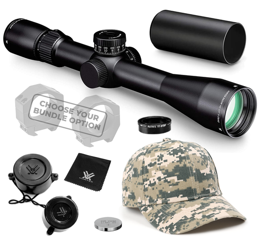 Vortex Optics Razor HD LHT 3-15x42 SFP HSR-5i (MOA) Reticle 30 mm Tube Riflescope with Mount and Hat Bundle - RZR-31501_Hat-CD
