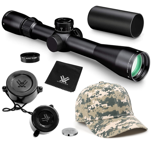Vortex Optics Razor HD LHT 3-15x42 SFP HSR-5i (MRAD) Reticle 30 mm Tube Riflescope with Mount and Hat Bundle - RZR-31502_Hat-CD