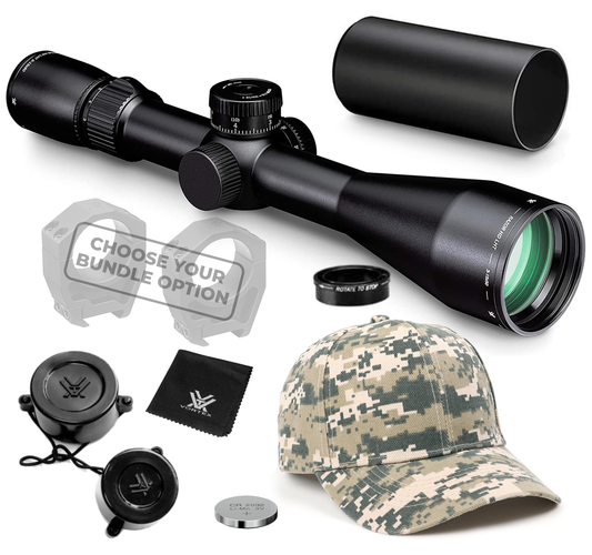 Vortex Optics Razor HD LHT 3-15x50 SFP G4i BDC (MRAD) Reticle 30mm Tube Riflescope with Mount and Hat Bundle - RZR-31503_Hat-CD
