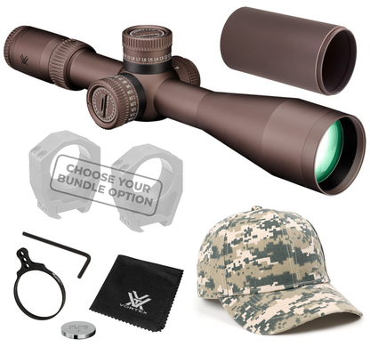 Vortex Optics Razor HD Gen III 6-36x56 FFP EBR-7D (MOA) Reticle 34 mm Tube Riflescope with with Wearable4U Bundle - RZR-63601_Hat-CD