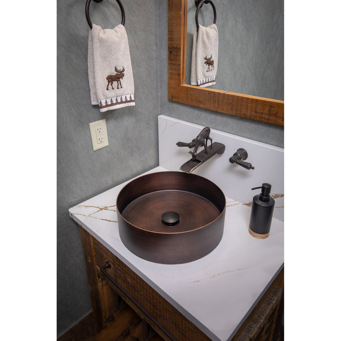 Eden Bath 15" Round Stainless Steel Bathroom Vessel Sink with Drain in Bronze - EB_SS001BZ