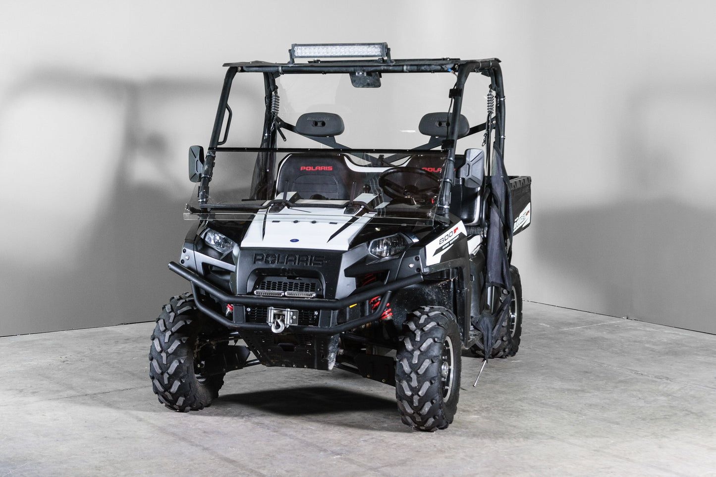 TERRARIDER POLARIS RANGER (2009 XP+ ROUND ROLL BARS) TILTING UTV WINDSHIELD - SCRATCH RESISTANT 1/4”