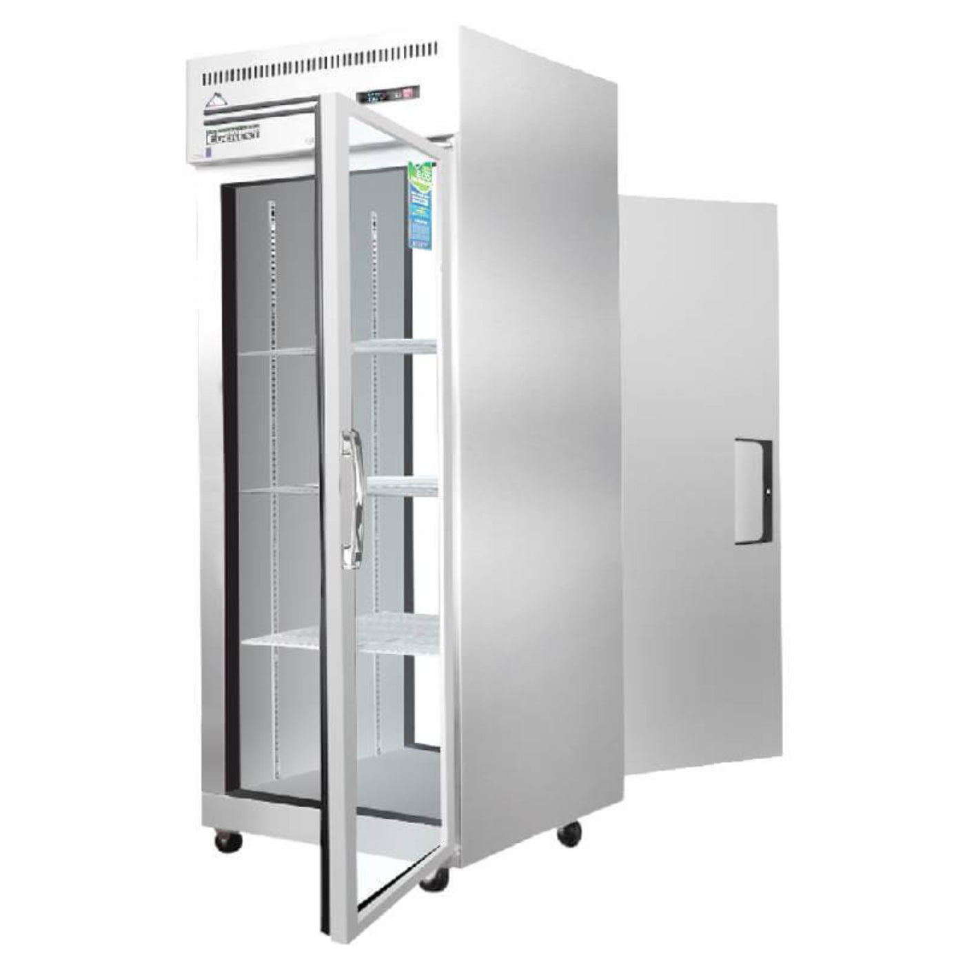 Everest - ESPT-1G-1S, Commercial 29" Reach-In 1 Glass 1 Solid Door Pass Thru Refrigerator 23 cu.ft. - ESPT-1G-1S