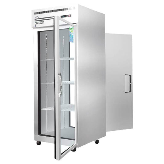 Everest - ESPT-1G-1S, Commercial 29" Reach-In 1 Glass 1 Solid Door Pass Thru Refrigerator 23 cu.ft. - ESPT-1G-1S
