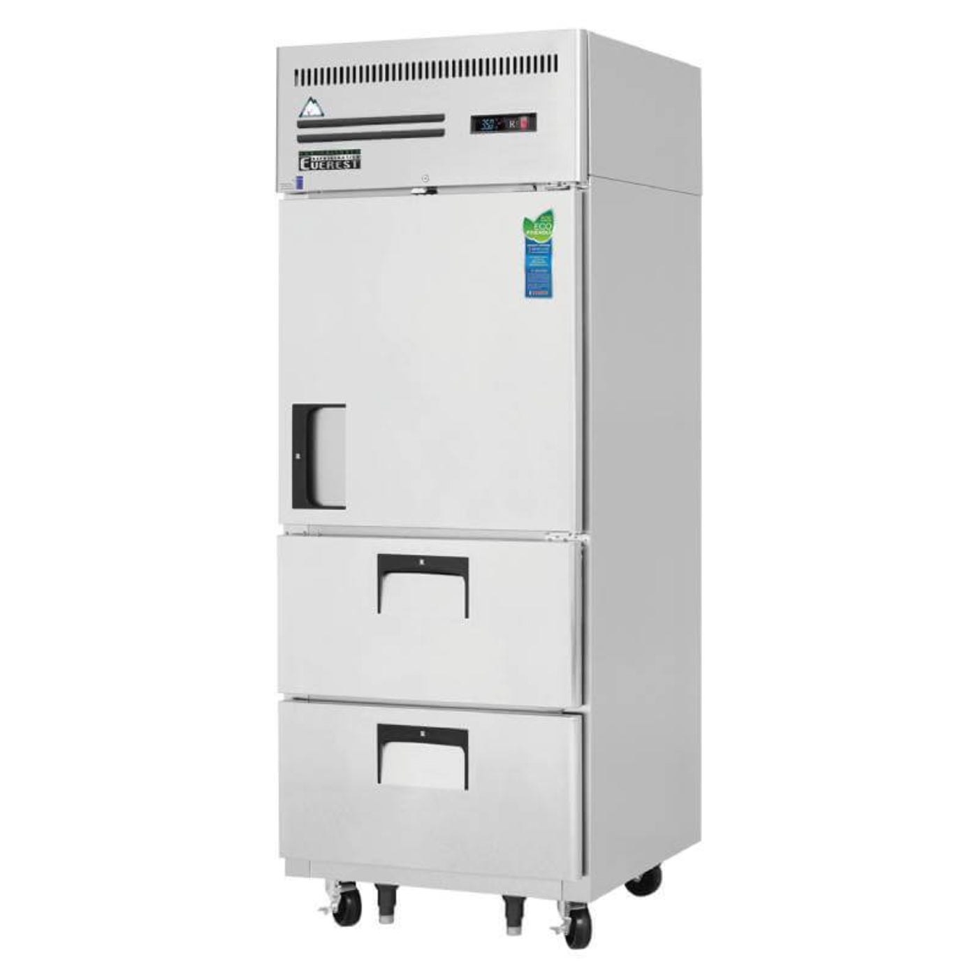 Everest - ESR1D2 Commercial 29" Solid Door Reach-In 1 door 2 Drawers Refrigerator 23 cu.ft. - ESR1D2
