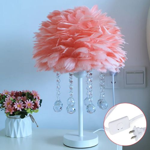 Feather Table Lamp Modern Bedside Light - Procure Décor
