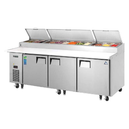 Everest - EPPR2-D4, Commercial 71" 9 Pan Pizza Prep Table Refrigerator with Four Drawers - EPPR2-D4
