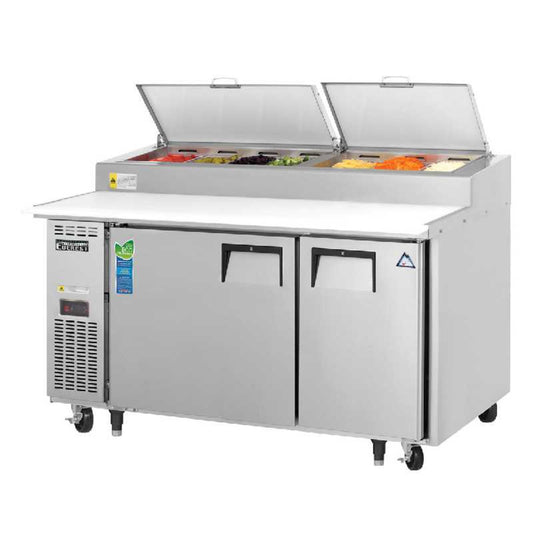 Everest - EPPSR2, Commercial 59" 7 Pan Pizza Prep Table Refrigerator - EPPSR2