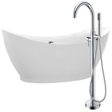 Anzzi Reginald 68 in. Acrylic Soaking Bathtub in White with Kros Faucet FTAZ091 - FTAZ091-0025C