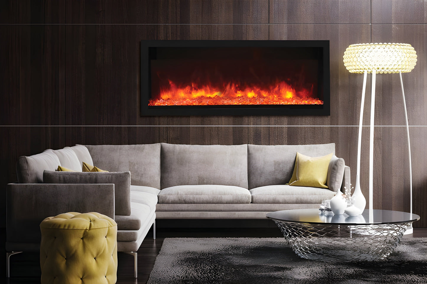 Remii 65" Extra Tall Deep Built-In Indoor and Outdoor Linear Electric Fireplace - 102765-XT