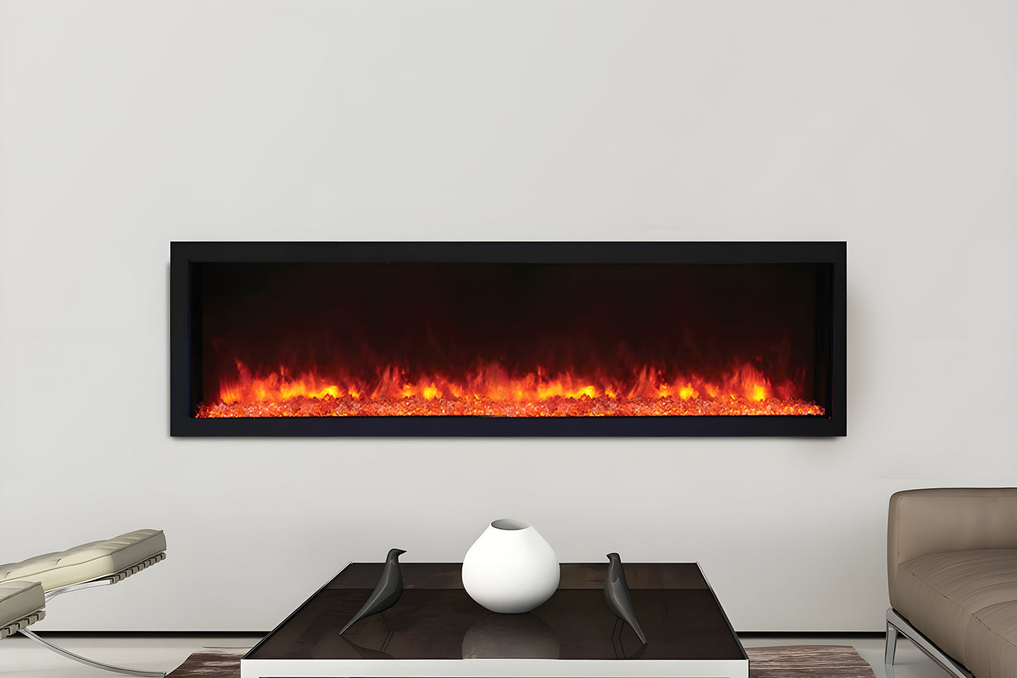 Remii 55" Extra Slim Built-In Indoor and Outdoor Linear Electric Fireplace - 102755-XS