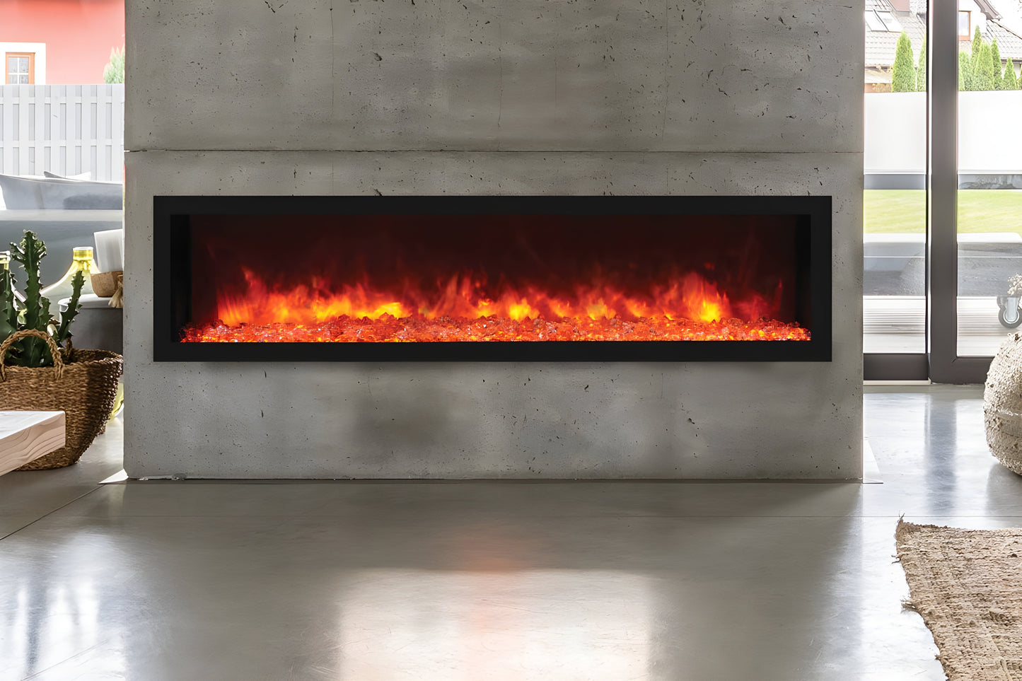 Remii 65'' Extra Deep Built-In Indoor and Outdoor Linear Electric Fireplace - 102765-DE