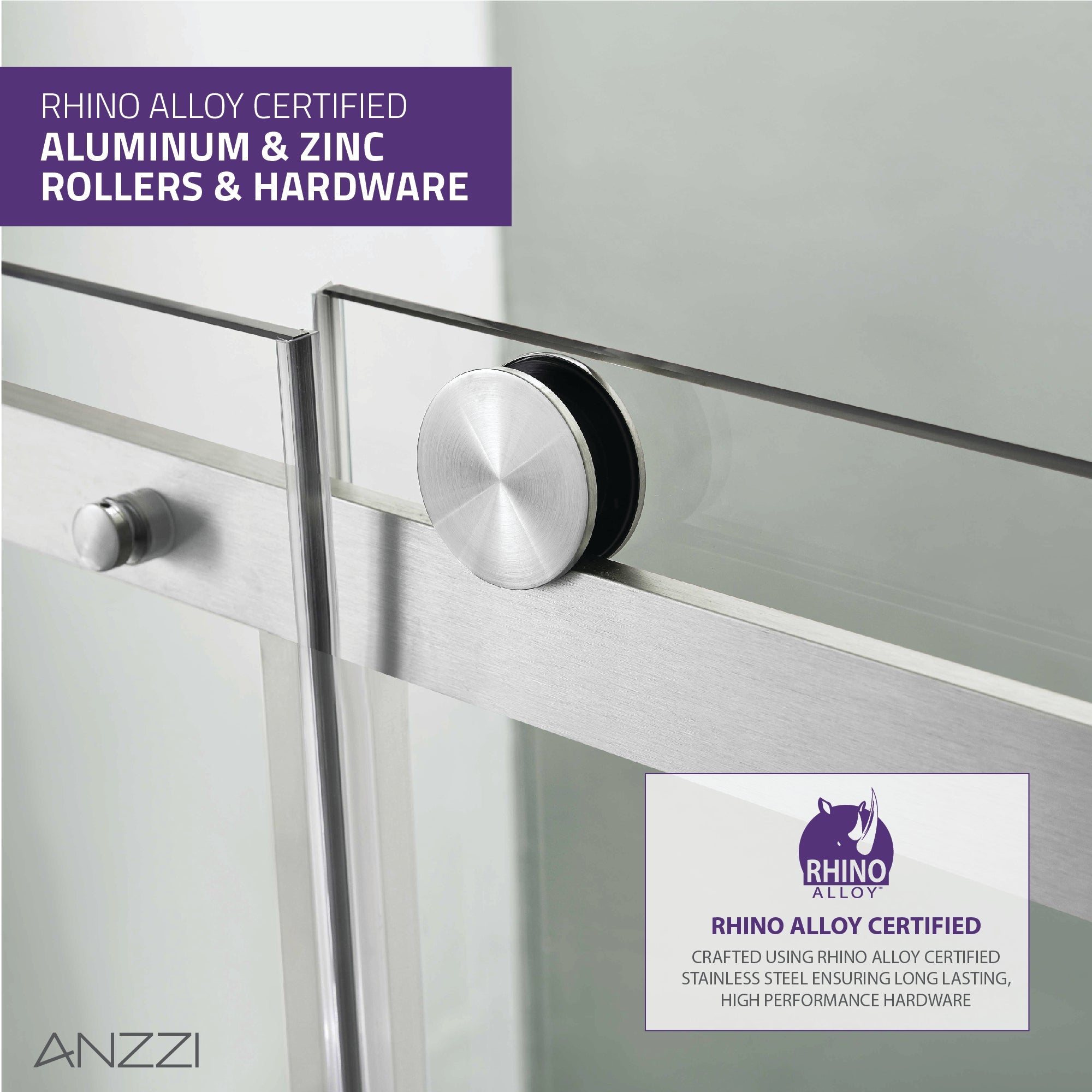 Anzzi Rhodes Series 60 in. x 76 in. Frameless Sliding Shower Door with Handle  SD-FRLS05702 - SD-FRLS05702BN