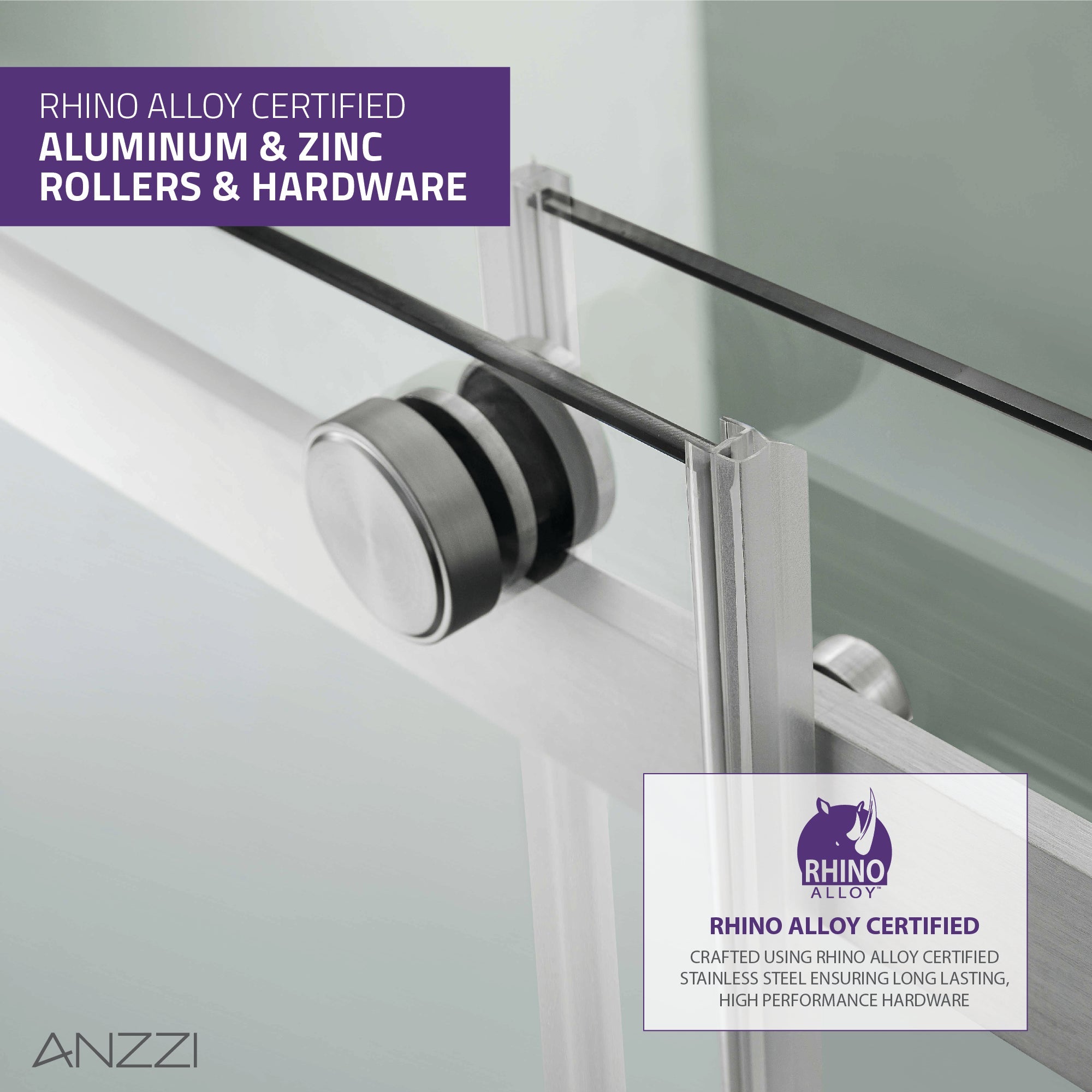 Anzzi Stellar Series 60 in. x 76 in. Frameless Sliding Shower Door with Handle SD-FRLS05902 - SD-FRLS05902BN