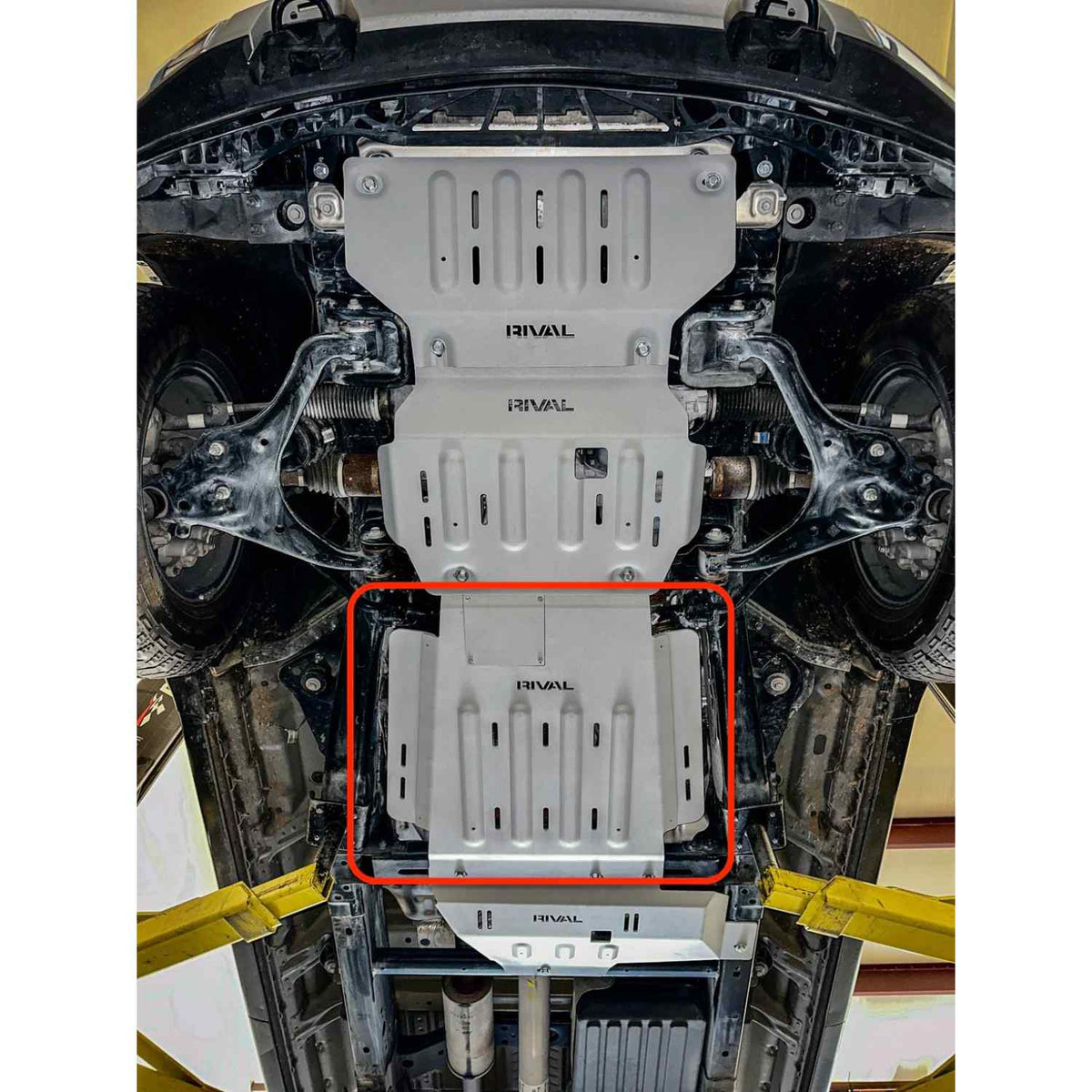 RIVAL Aluminum Transmission Catalytic Converter Skid Plate Ford F-150 EcoBoost V8 except PowerBoost - 2333.1857.2.6
