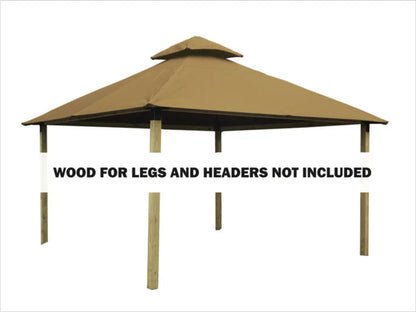 GREE Riverstone Industries ACACIA AGK14-SD 14 sq. ft. Gazebo Roof Framing And Mounting Kit with Sundura Canopy - AGK14-SD RED
