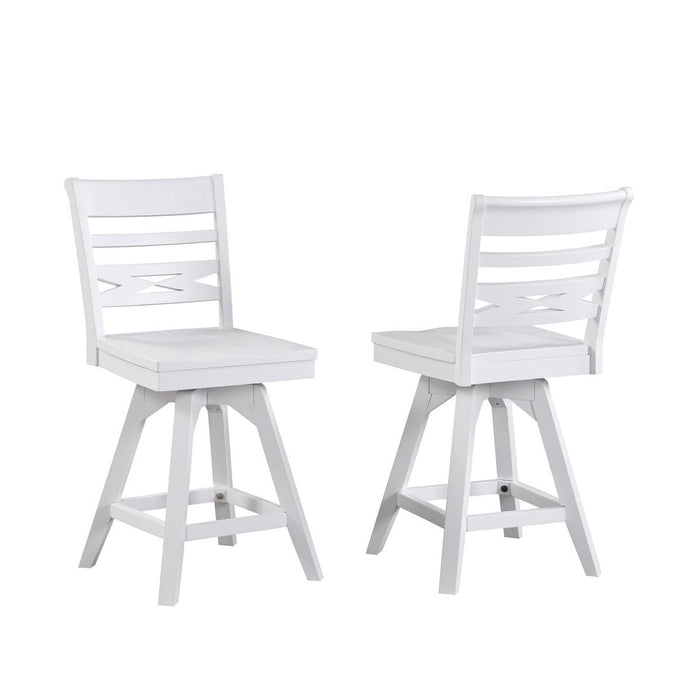 ECI Furniture Bianca Asbury Swivel 24" Counter Stool with Wood Seat Set of 2 - 1060-01-CS2