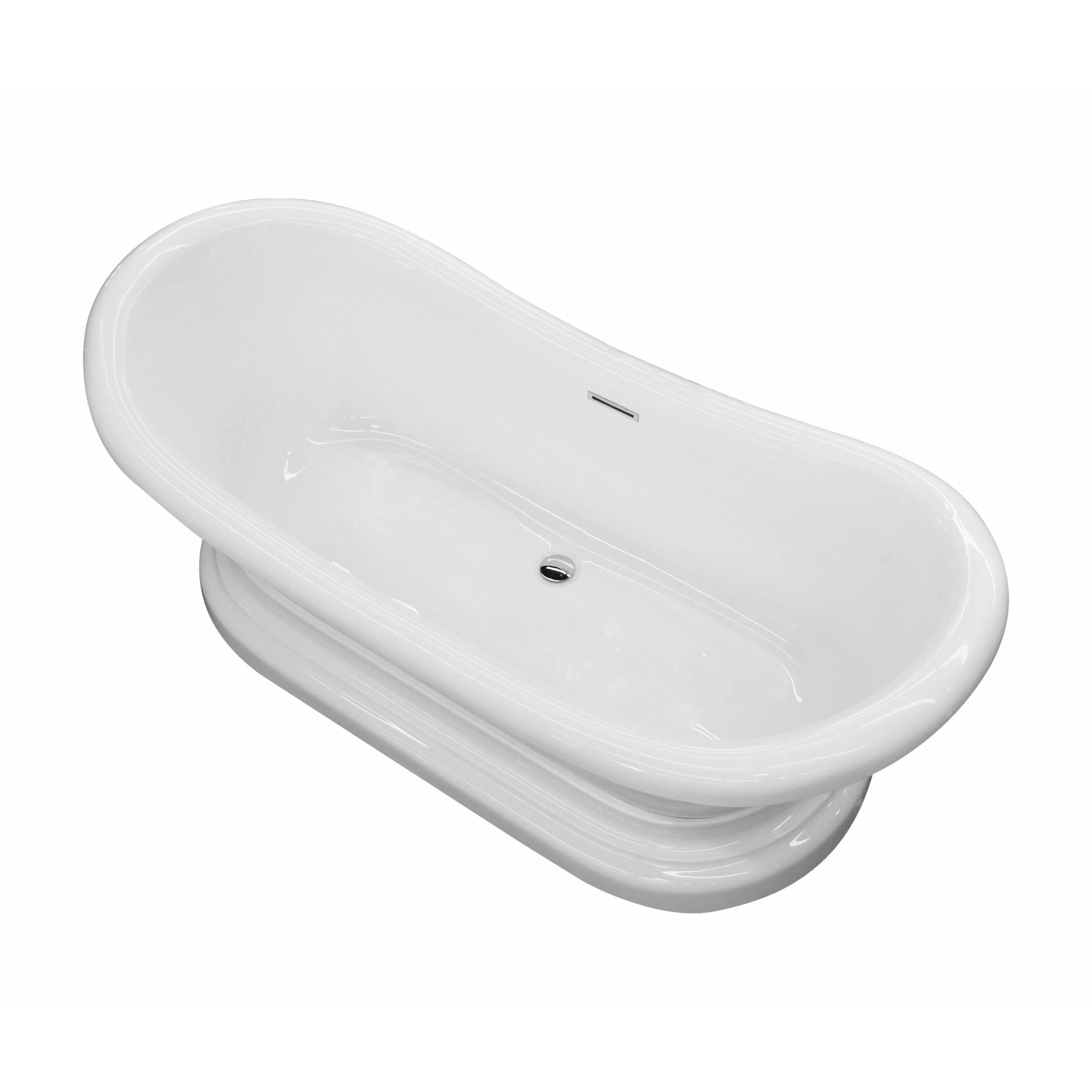 Anzzi Ruby 5.9 ft. Acrylic Flatbottom Non-Whirlpool Bathtub-White FT-AZ113 - FT-AZ113