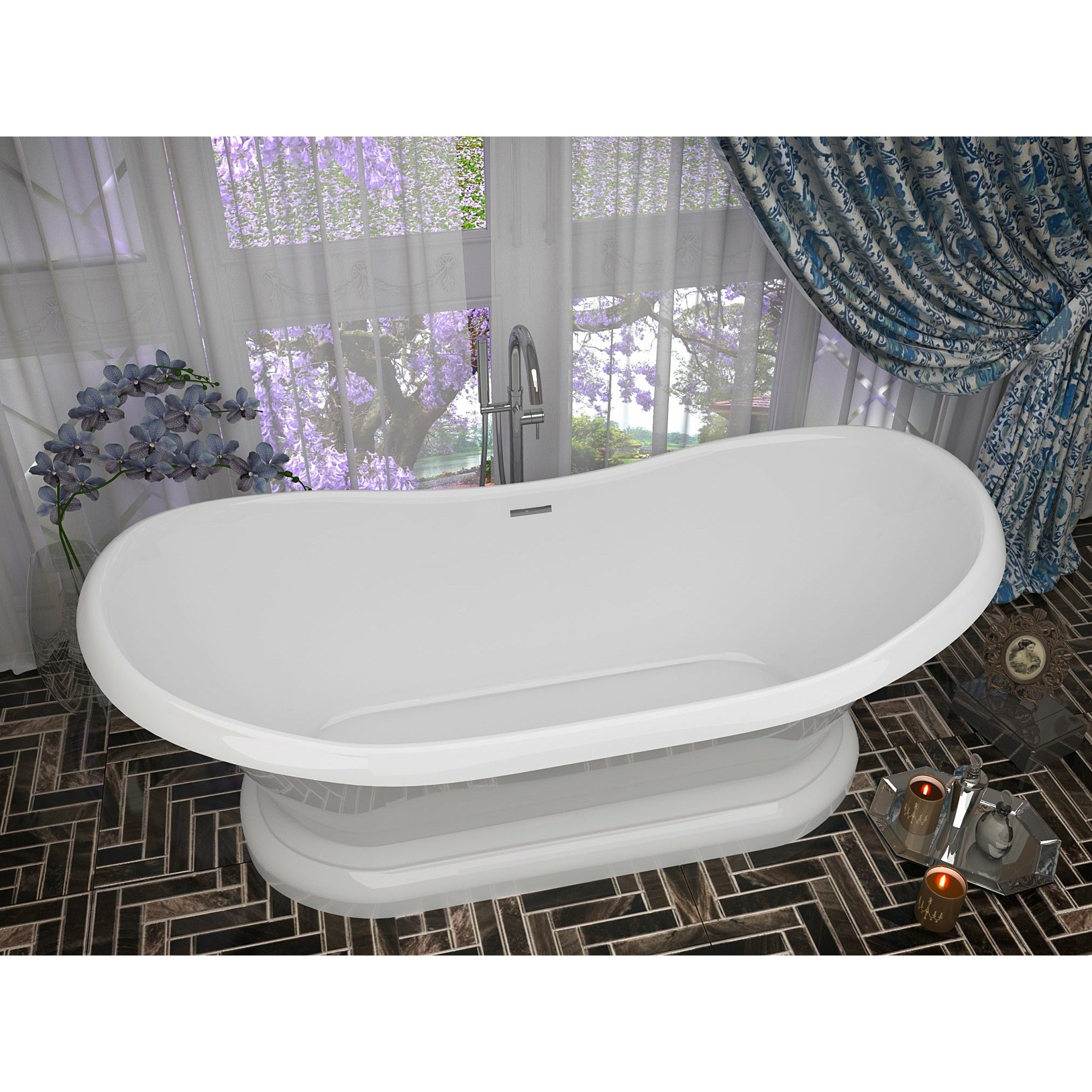 Anzzi Ruby 5.9 ft. Acrylic Flatbottom Non-Whirlpool Bathtub-White FT-AZ113 - FT-AZ113