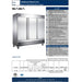 SABA S-72F - Three Door Commercial Reach-In Stainless Steel Freezer - S-72F