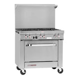 Southbend 36.5" S-Series Stainless Steel Gas Restaurant Range with (6) Open Burners and (1) Standard Oven,Natural Gas,203,000 Total BTU - S36D