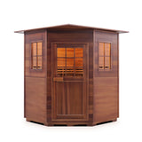 Enlighten SaunaTerra Moonlight 4-Person Corner Indoor Traditional Sauna - TI-16379