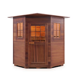 Enlighten SaunaTerra Moonlight 4-Person Corner Indoor Traditional Sauna - TI-16379