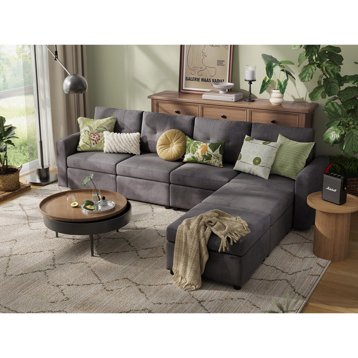 LINSY HOME RUBIK III 4 Seat with 2 Ottomans And An Additional Set Of Covers - US-LH-SPF-Sofa-S800-AD-42-0-00