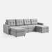 LINSY HOME RUBIK III 4 Seat With 2 Ottomans - S800-A11-42