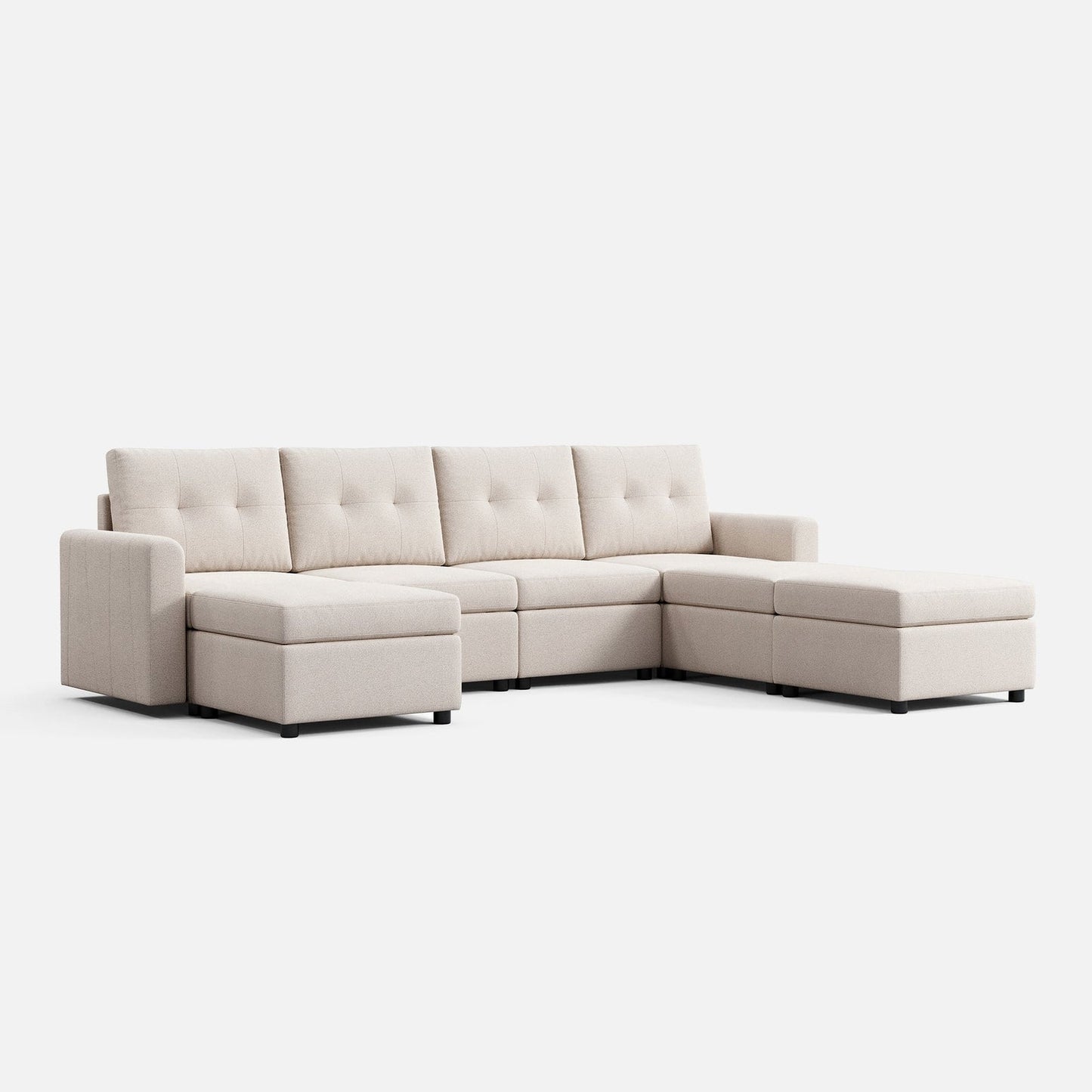 LINSY HOME RUBIK III 4 Seat With 3 Ottomans - S800-A11-43