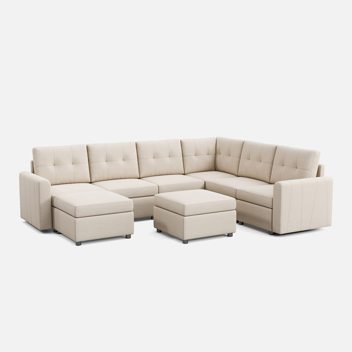 LINSY HOME RUBIK III 5 Seats With Corner & 2 Ottomans - US-LH-SPF-Sofa-S800-A11-521-0-00