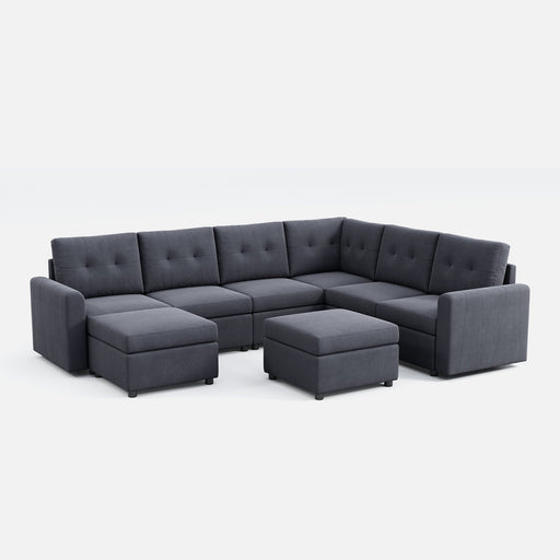 LINSY HOME RUBIK III 5 Seats With Corner & 2 Ottomans - US-LH-SPF-Sofa-S800-A11-521-0-00