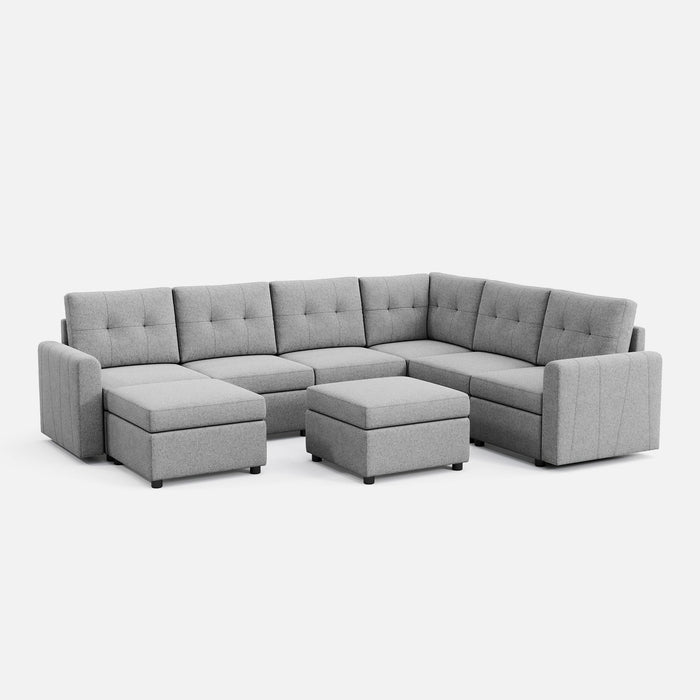 LINSY HOME RUBIK III 5 Seats With Corner & 2 Ottomans - US-LH-SPF-Sofa-S800-A11-521-0-00