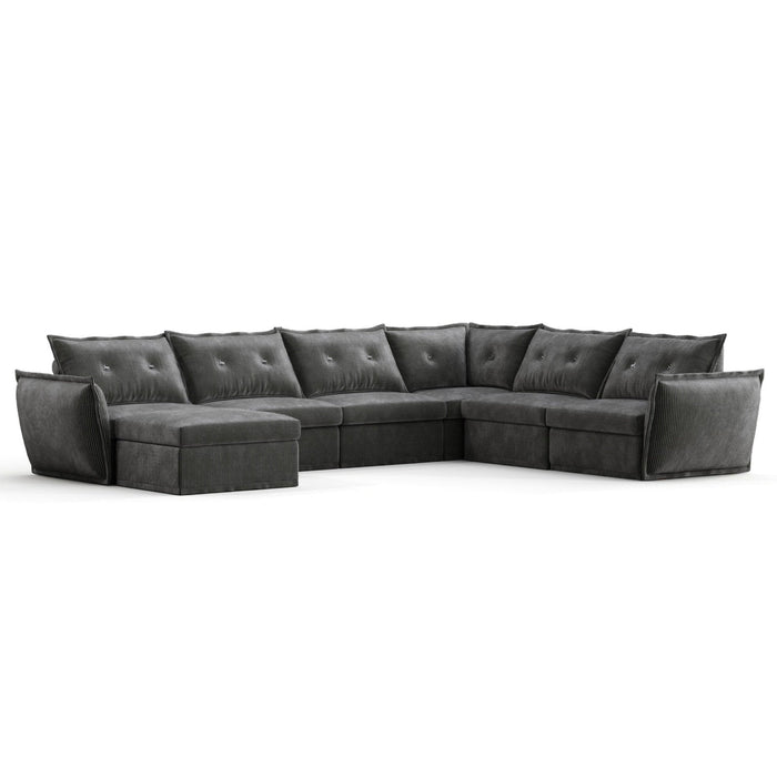 LINSY HOME RUBIK X 5 Seats With Corner & Ottoman - US-LH-SPF-Sofa-S866-A-5011-0-00