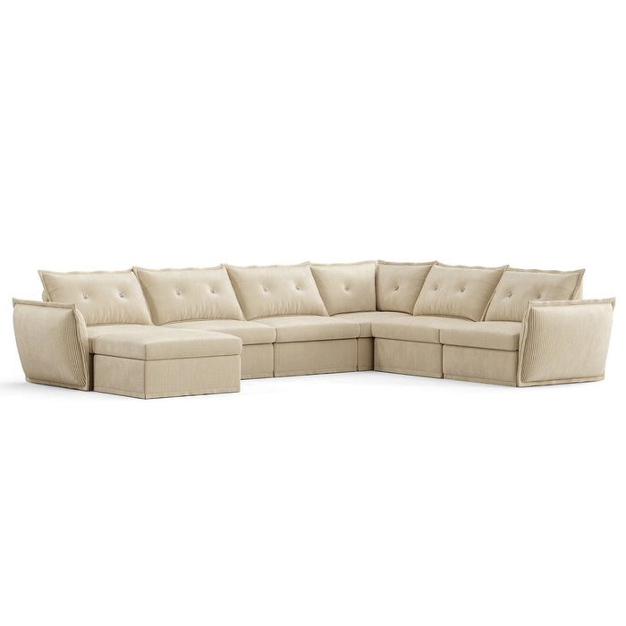 LINSY HOME RUBIK X 5 Seats With Corner & Ottoman - US-LH-SPF-Sofa-S866-A-5011-0-00